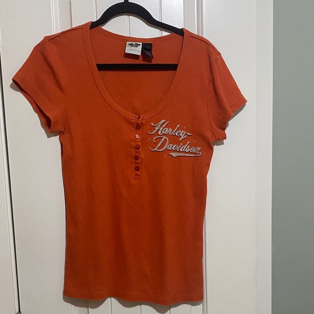 Harley-Davidson Women's Orange Short Sleeve Tee